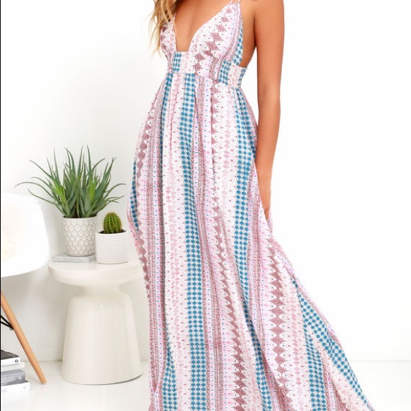 Dresses Nwt Printed Maxi Dress Tie Straps S Boutique Poshmark